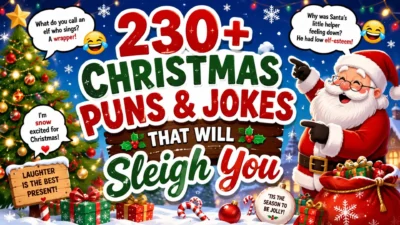 230+ Christmas Puns & Jokes That Will Sleigh You 🎄😂
