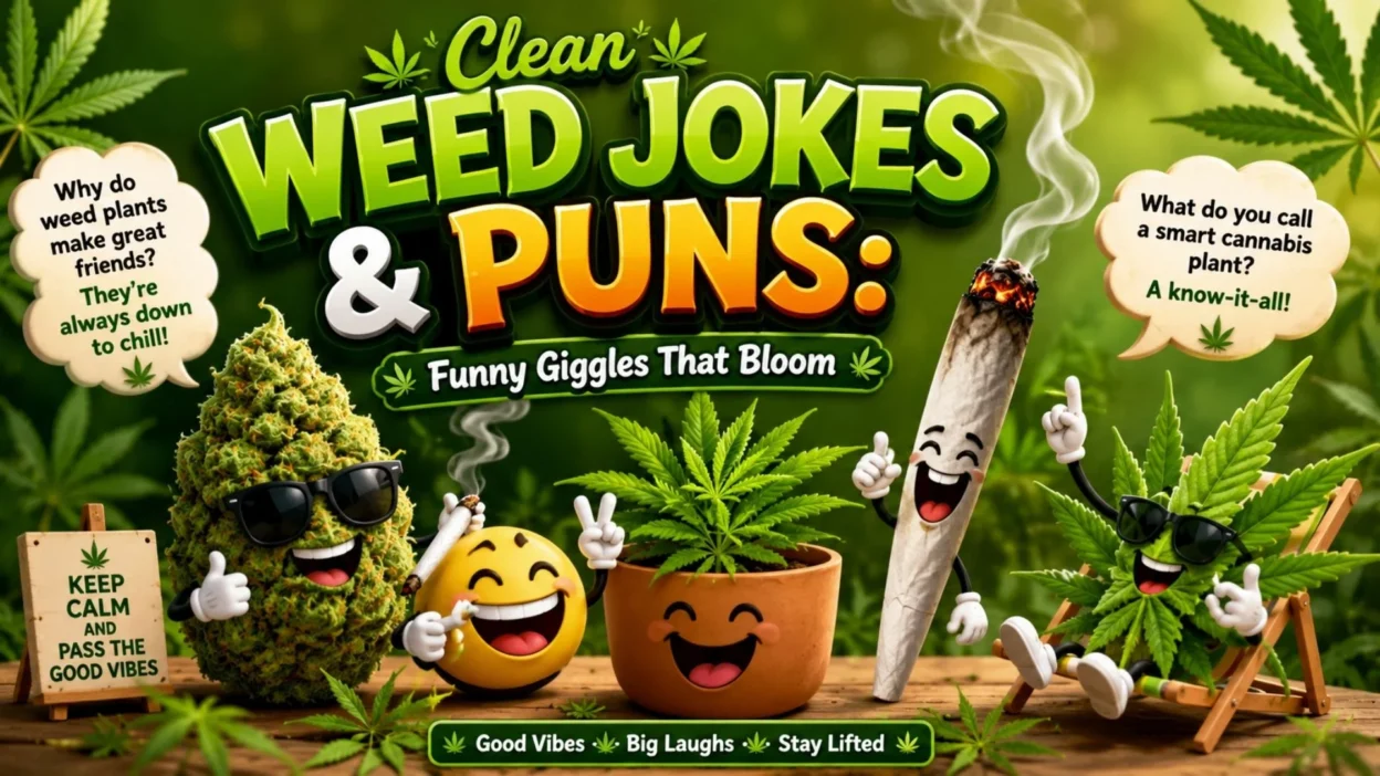 Clean Weed Jokes & Puns Funny Giggles That Bloom 🌱😂