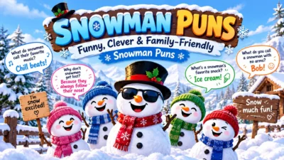 Snowman Puns Funny, Clever & Family-Friendly Snowman Puns ⛄❄️